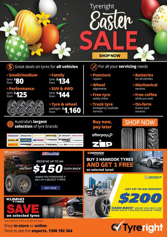 Tyreright catalogue in Wyee NSW | Easter Sale 2024 | 01/04/2024 - 30/04/2024