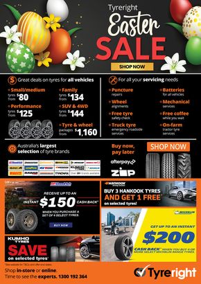 Tyreright catalogue in Sydney NSW | Easter Sale 2024 | 01/04/2024 - 30/04/2024