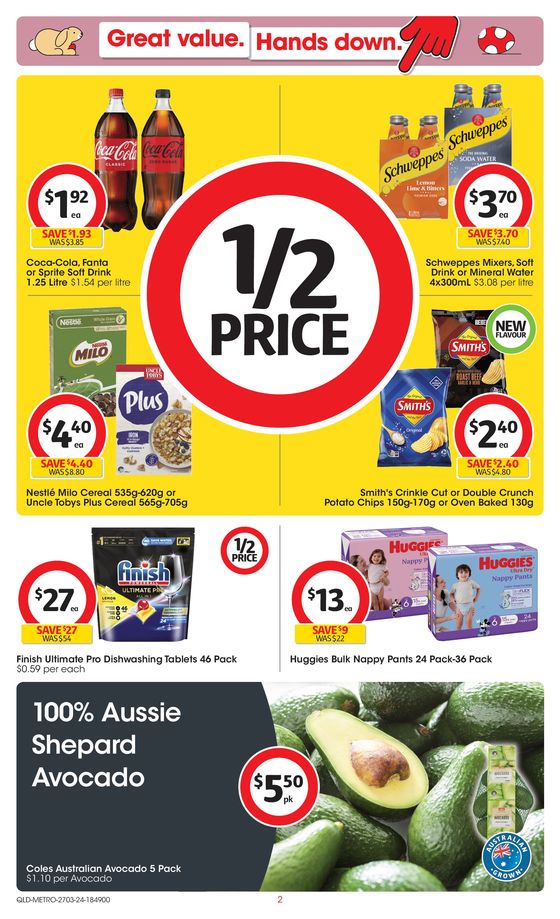 Coles catalogue in Yeppoon QLD | Great Value. Hands Down. - 27th March | 27/03/2024 - 02/04/2024