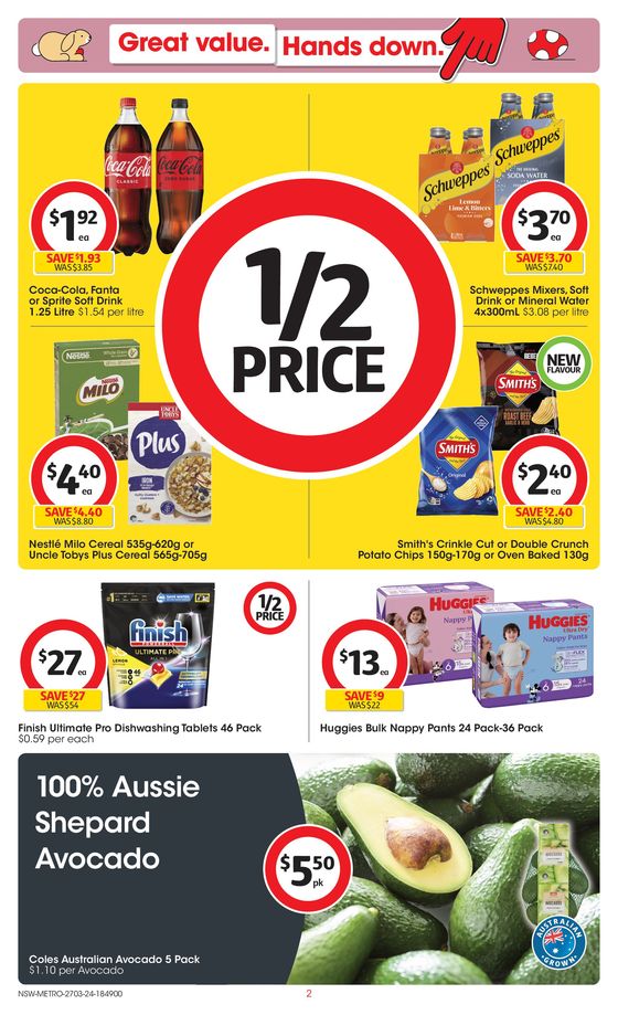 Coles catalogue in Belconnen ACT | Great Value. Hands Down. - 27th March | 27/03/2024 - 02/04/2024