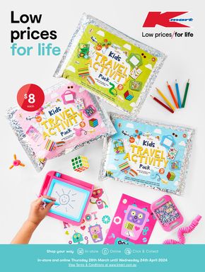 Department Stores offers in Port Lincoln SA | April School Holidays - Low Prices For Life in Kmart | 28/03/2024 - 24/04/2024