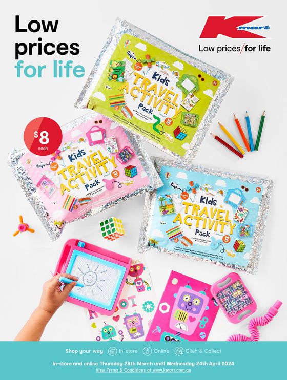 Kmart catalogue in Port Macquarie NSW | April School Holidays - Low Prices For Life | 28/03/2024 - 24/04/2024