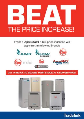 Tradelink catalogue in Moreland VIC | Beat The Price Increase | 01/04/2024 - 30/04/2024