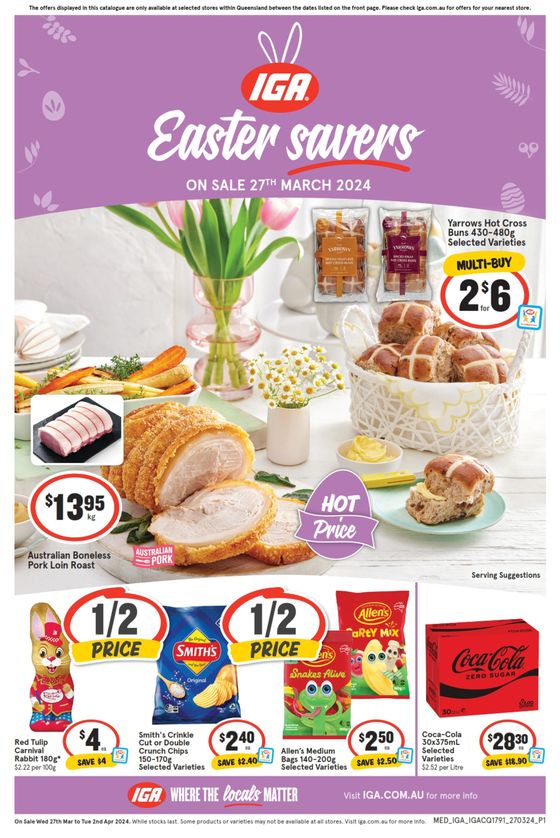 IGA catalogue in Townsville QLD | IGA - 1/2 Price - 27/03 | 27/03/2024 - 02/04/2024