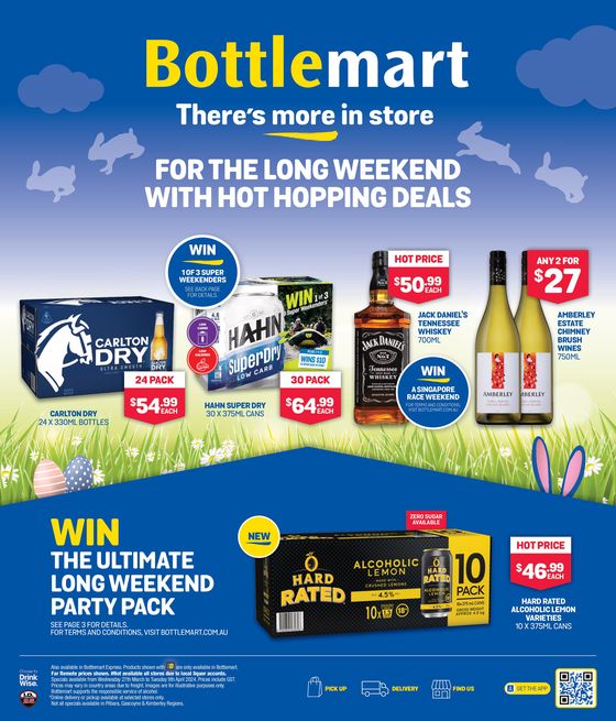 Bottlemart catalogue in Newman WA | For The Long Weekend With Hot Hopping Deals | 27/03/2024 - 09/04/2024