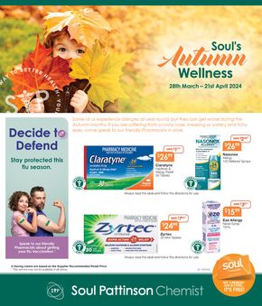 Health & Beauty offers in Wagga Wagga NSW | Soul's Autumn Wellness in Soul Pattinson Chemist | 28/03/2024 - 21/04/2024