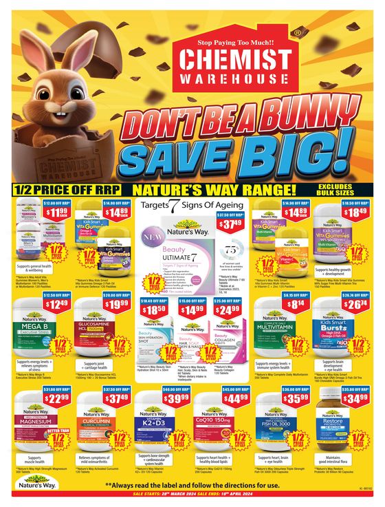 Chemist Warehouse catalogue in Cairns QLD | Don't Be A Bunny Save Big! | 28/03/2024 - 10/04/2024