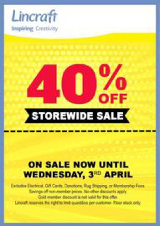 Lincraft catalogue in Mittagong NSW | 40% OFF Storewide Sale | 29/03/2024 - 03/04/2024
