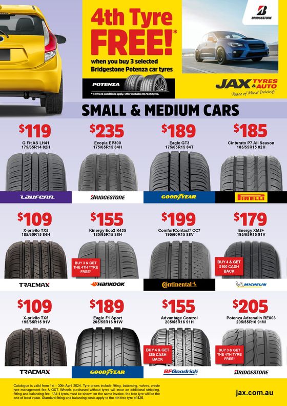 JAX Tyres catalogue in Townsville QLD | April 2024 | 02/04/2024 - 30/04/2024