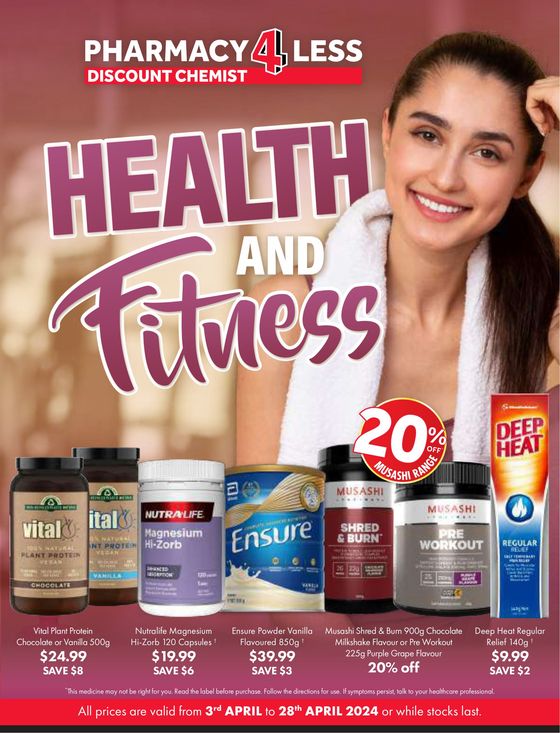 Pharmacy 4 Less catalogue | Health And Fitness | 03/04/2024 - 28/04/2024