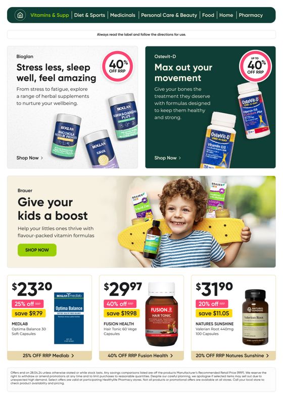 Super Pharmacy catalogue in Sydney NSW | April Catalogue | 02/04/2024 - 28/04/2024
