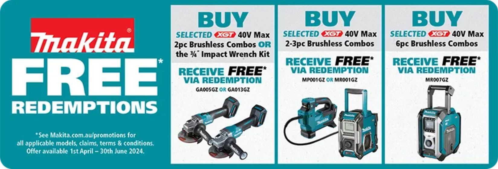 Gasweld catalogue in Tamworth NSW | Makita Free Redemptions | 02/04/2024 - 30/06/2024