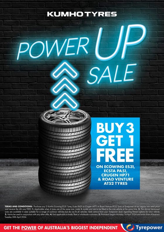 Tyrepower catalogue in Bedford WA | Get The Power Of Our Power Up Sale | 02/04/2024 - 30/04/2024