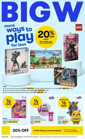 BIG W catalogue in Kingaroy QLD | More Ways To Play For Less 11/04 | 11/04/2024 - 24/04/2024