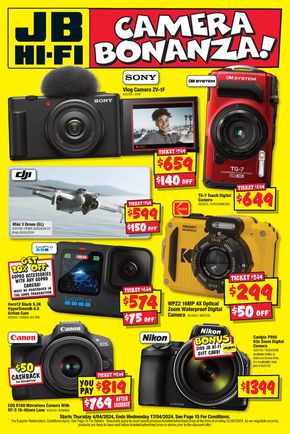 Electronics & Office offers in Bunbury WA | Camera Bonanza! in JB Hi Fi | 04/04/2024 - 17/04/2024