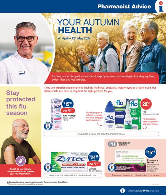 Pharmacist Advice catalogue in Tamborine Mountain QLD | Your Autumn Health | 04/04/2024 - 12/05/2024