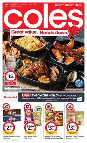 Groceries offers in Forster NSW | Great Value. Hands Down. - 10th April in Coles | 10/04/2024 - 16/04/2024