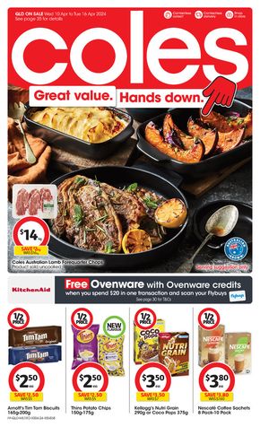 Coles catalogue in Gold Coast QLD | Great Value. Hands Down. - 10th April | 10/04/2024 - 16/04/2024