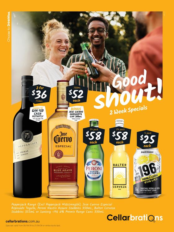 Cellarbrations catalogue in Geraldton WA | Good Shout! 08/04 | 08/04/2024 - 21/04/2024
