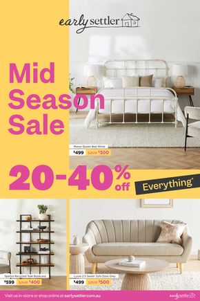 Home Furnishings offers in Bundaberg QLD | Mid Season Sale in Early Settler | 04/04/2024 - 30/04/2024