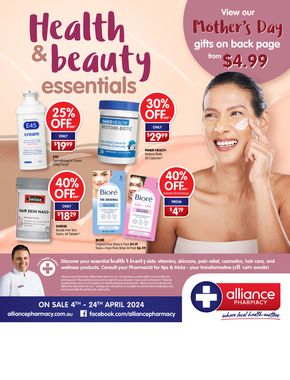 Health & Beauty offers in Parkes NSW | Health and Beauty Essentials in Alliance Pharmacy | 08/04/2024 - 24/04/2024