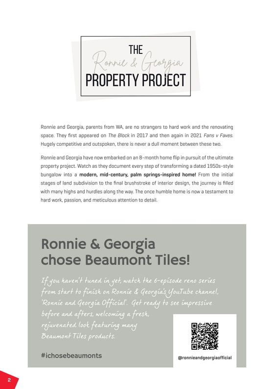 Beaumont Tiles catalogue in Mittagong NSW | The Ronnie & Georgia Property Project | 08/04/2024 - 08/05/2024