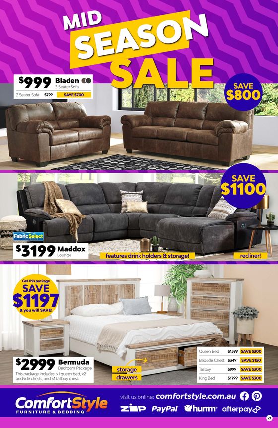 ComfortStyle Furniture & Bedding catalogue in Northam WA | Midseason Sale | 08/04/2024 - 28/04/2024