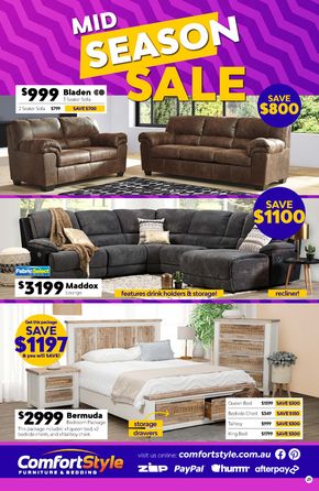 Home Furnishings offers in Margaret River WA | Midseason Sale in ComfortStyle Furniture & Bedding | 08/04/2024 - 28/04/2024