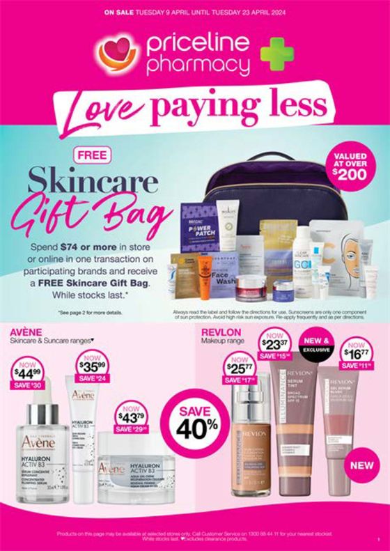 Priceline catalogue in Orange NSW | Skincare Goody Bag | 09/04/2024 - 23/04/2024