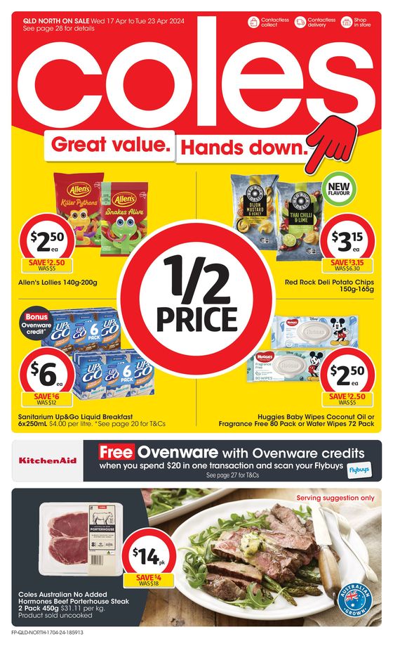 Coles catalogue in Cannonvale QLD | Great Value. Hands Down. - 17th April | 17/04/2024 - 23/04/2024