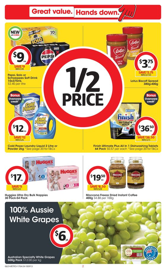 Coles catalogue in Mackay QLD | Great Value. Hands Down. - 17th April | 17/04/2024 - 23/04/2024