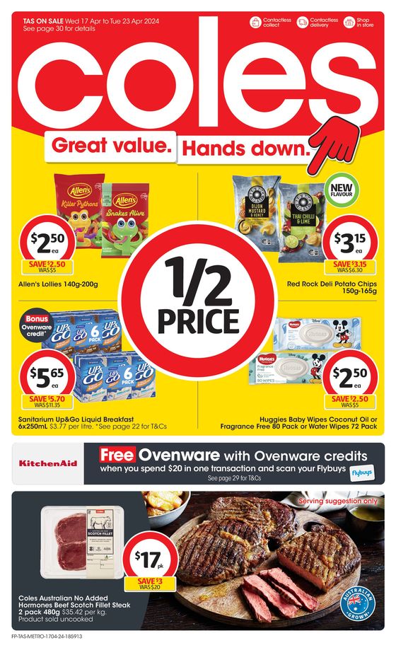 Coles catalogue in Howden TAS | Great Value. Hands Down. - 17th April | 17/04/2024 - 23/04/2024