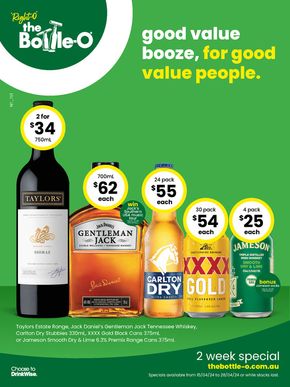 Liquor offers in Palmerston City NT | Good Value Booze, For Good Value People 15/04 in The Bottle-O | 15/04/2024 - 28/04/2024