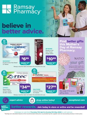 Health & Beauty offers in Wollongong NSW | Find Better Gifts This Mother's Day in Ramsay Pharmacy | 11/04/2024 - 05/05/2024