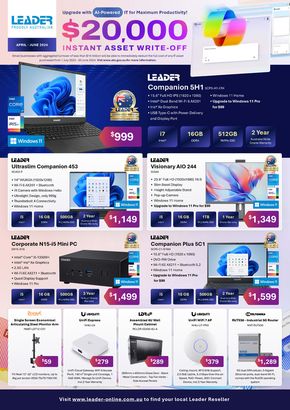 Electronics & Office offers in Ocean Grove VIC | April - June 2024 in Leader Computers | 11/04/2024 - 30/06/2024
