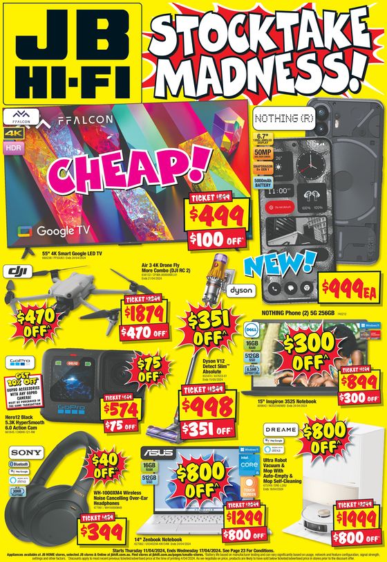 JB Hi Fi catalogue in Adelaide SA | Stocktake Madness | 11/04/2024 - 17/04/2024