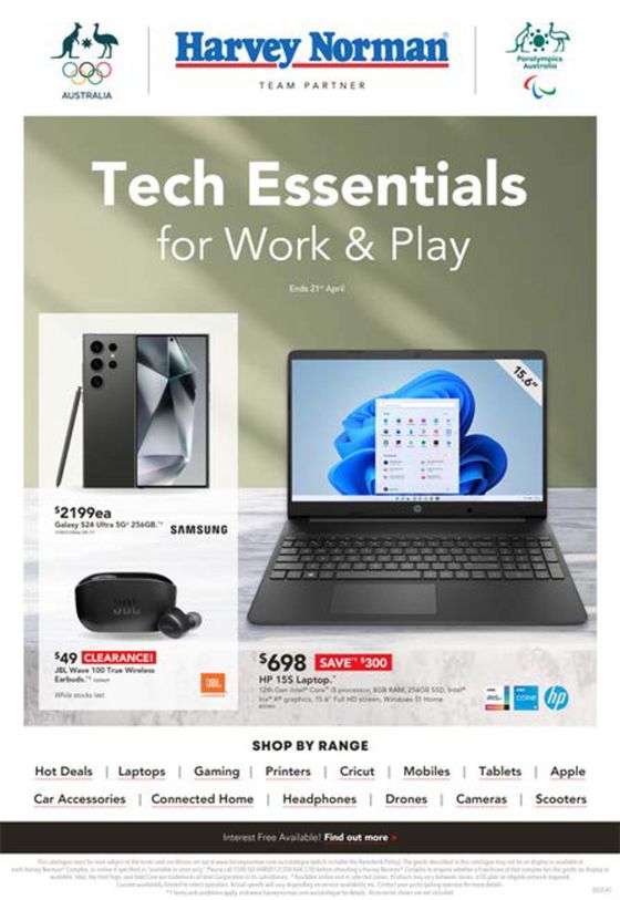 Harvey Norman catalogue in Wangaratta VIC | Tech Essentials For Work & Play | 11/04/2024 - 21/04/2024