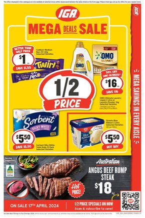Groceries offers in Gordonvale QLD | IGA - 1/2 Price - 17/04 in IGA | 17/04/2024 - 23/04/2024