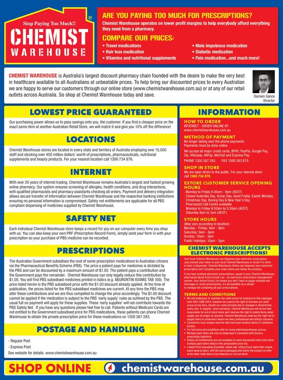 Chemist Warehouse catalogue in Melbourne VIC | Discounted! Prescriptions | 15/04/2024 - 31/12/2024
