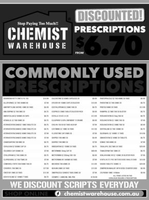 Chemist Warehouse catalogue in Hobart TAS | Discounted! Prescriptions | 15/04/2024 - 31/12/2024
