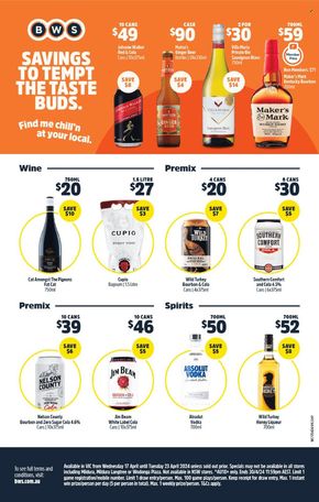 Liquor offers in Bairnsdale VIC | Weekly Specials in BWS | 17/04/2024 - 23/04/2024