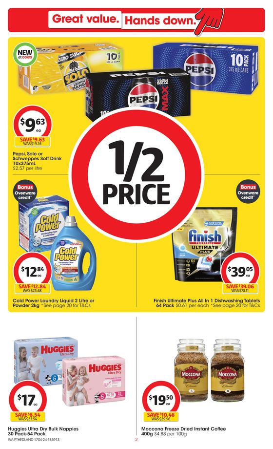 Coles catalogue in Port Hedland WA | Great Value. Hands Down. - 17th April | 17/04/2024 - 23/04/2024