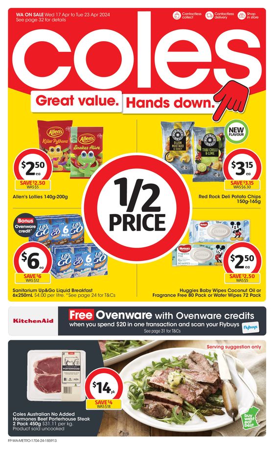 Coles catalogue in Mandurah WA | Great Value. Hands Down. - 17th April | 17/04/2024 - 23/04/2024