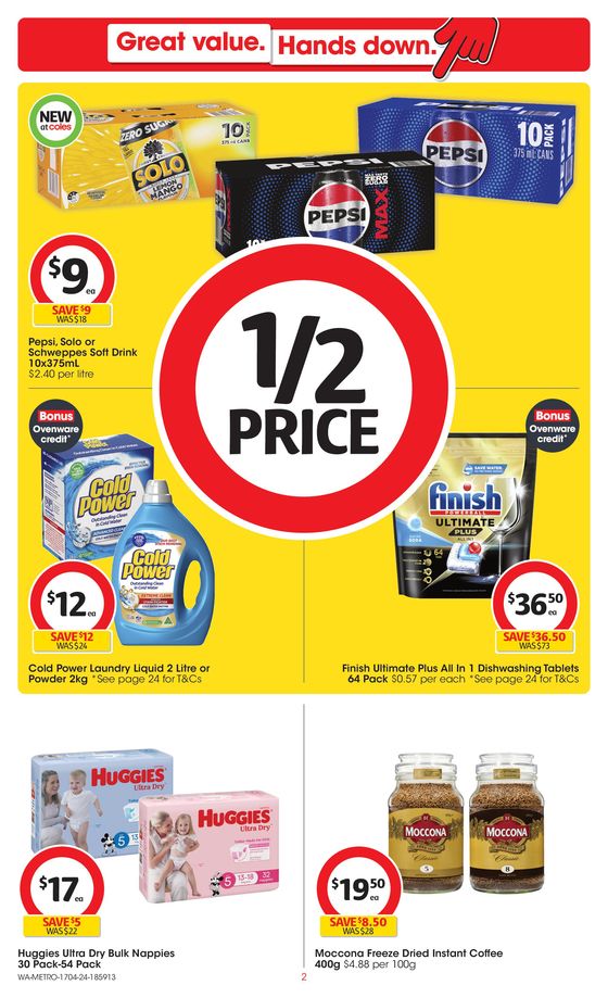 Coles catalogue in Rockingham WA | Great Value. Hands Down. - 17th April | 17/04/2024 - 23/04/2024