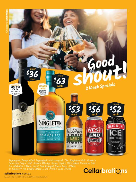 Cellarbrations catalogue in Port Pirie SA | Good Shout! 22/04 | 22/04/2024 - 05/05/2024