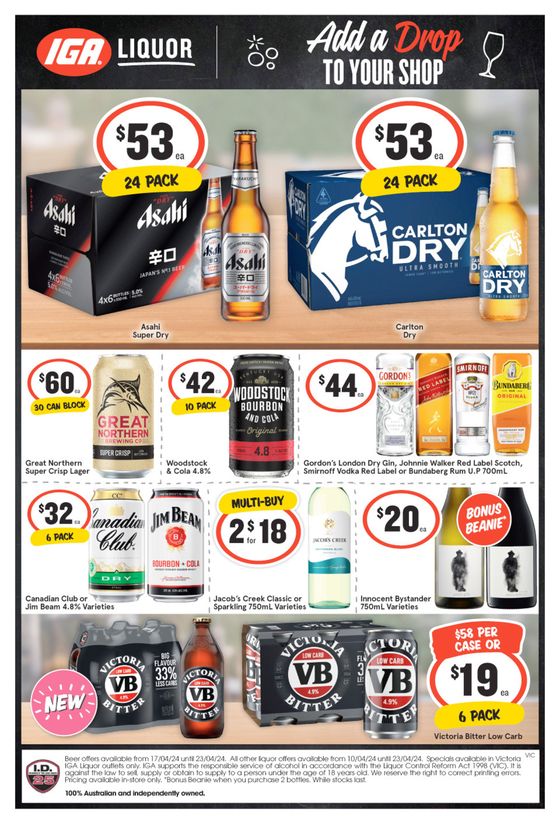 IGA Liquor catalogue in Greater Dandenong VIC | Weekly Specials | 17/04/2024 - 23/04/2024