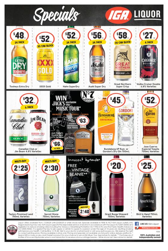 IGA Liquor catalogue in Central Coast NSW | Weekly Specials | 17/04/2024 - 23/04/2024