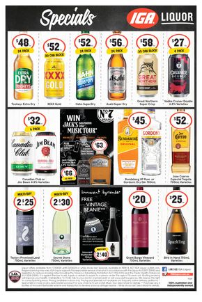 Liquor offers | Weekly Specials in IGA Liquor | 17/04/2024 - 23/04/2024