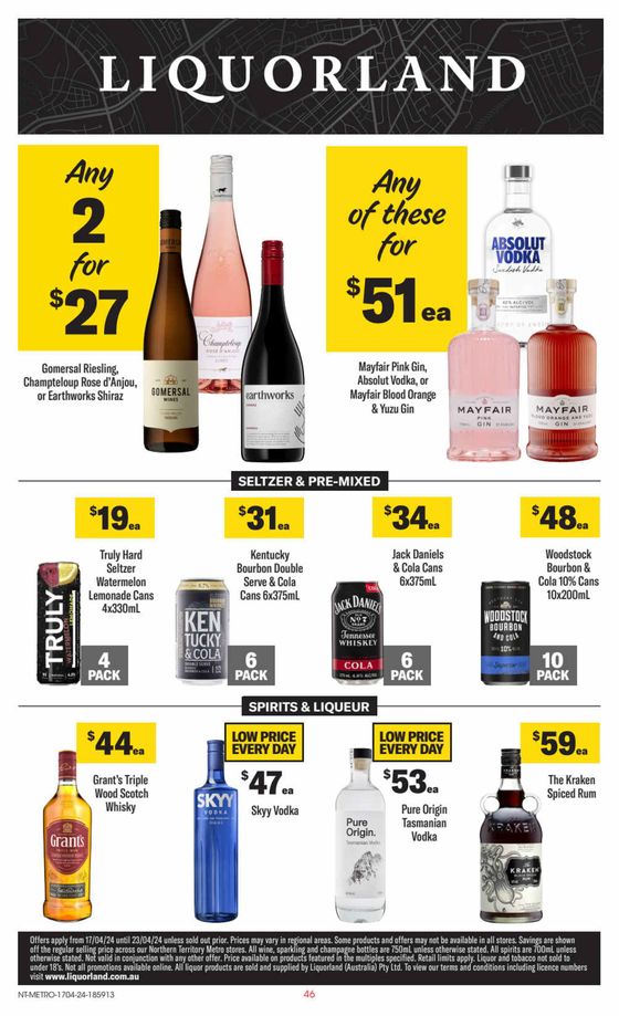 Liquorland catalogue in Palmerston City NT | Weekly Specials | 17/04/2024 - 23/04/2024
