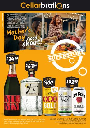 Cellarbrations catalogue in Ripley QLD | Mother’s Day, Good shout! QLD Superstores 22/04 | 22/04/2024 - 05/05/2024